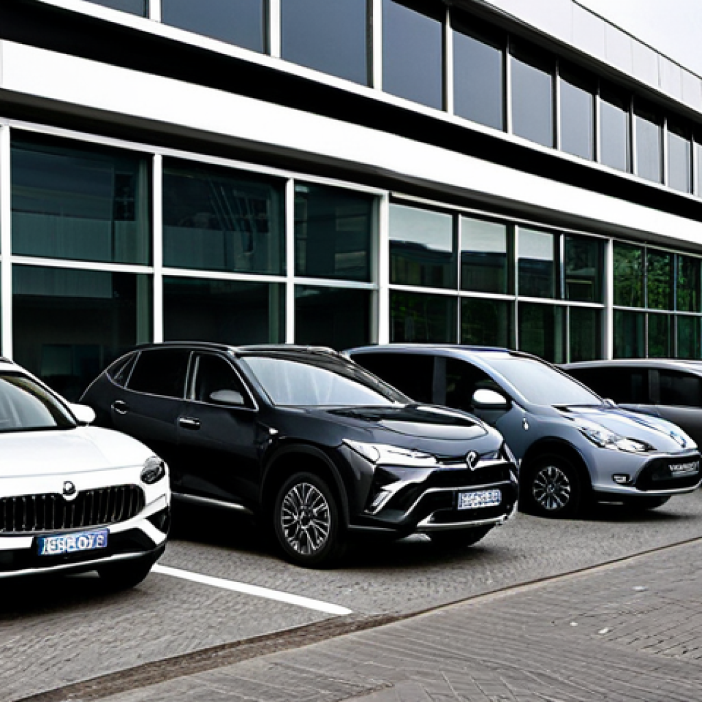 **

Prompt: A modern fleet of various car models (sedan, SUV, electric) parked neatly in front of a sleek, glass-fronted office building in a bustling Italian city (perhaps Milan or Rome). The cars are clean and represent a mix of business and stylish appeal. The sky is slightly overcast, creating a professional, serious tone. Focus on showcasing the variety and modern look of the fleet.

**