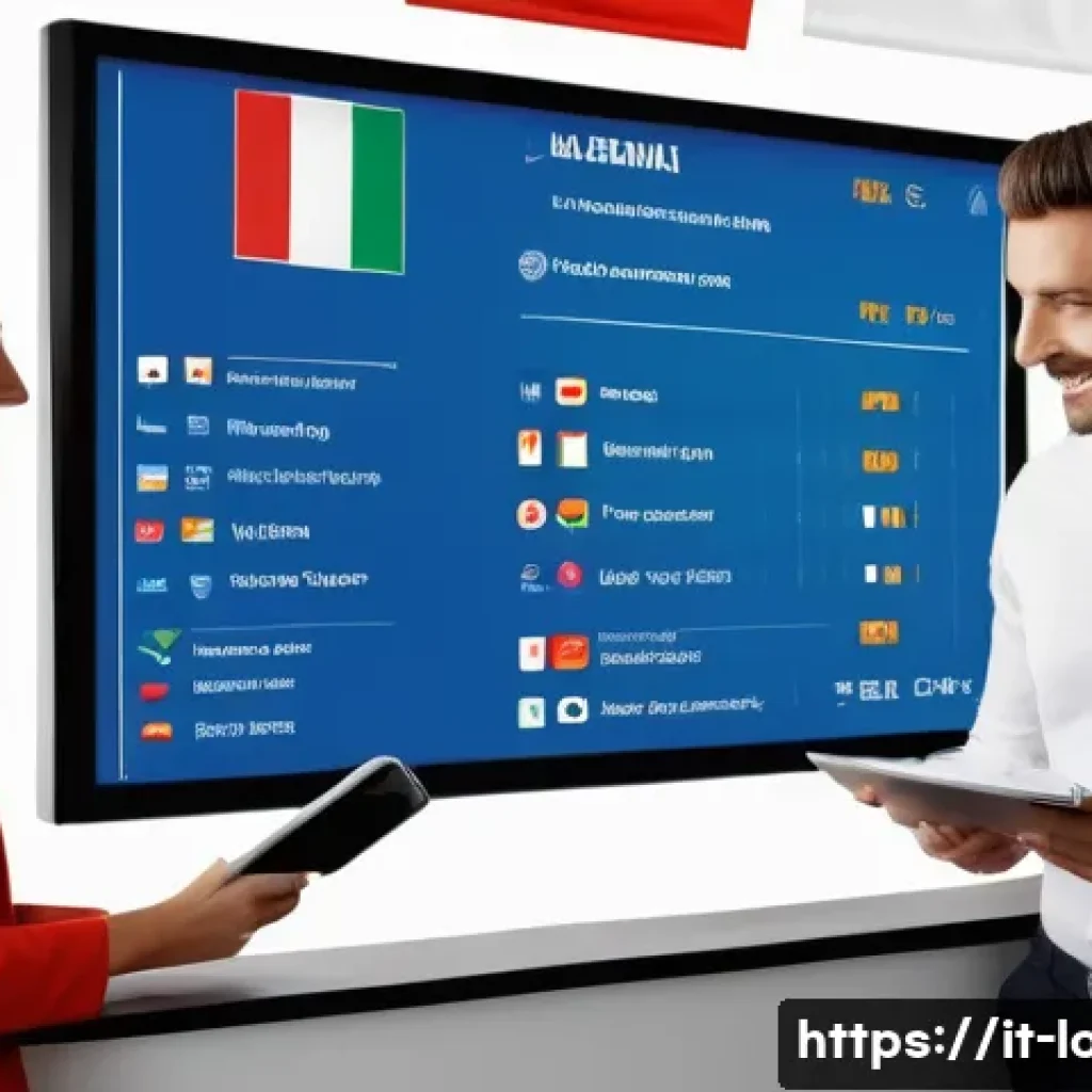 자동차 리스 대출 상환 - A detailed modern Italian car rental office interior, with a friendly agent explaining various car l...