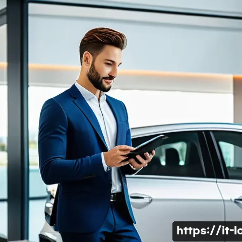 차량 리스의 장점과 단점 - A modern Italian urban setting featuring a young professional man reviewing a car leasing contract i...