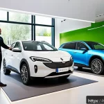 Home 22 자동차 리스와 할부 비교 - A modern Italian car dealership showroom featuring a variety of eco-friendly vehicles, including ele...