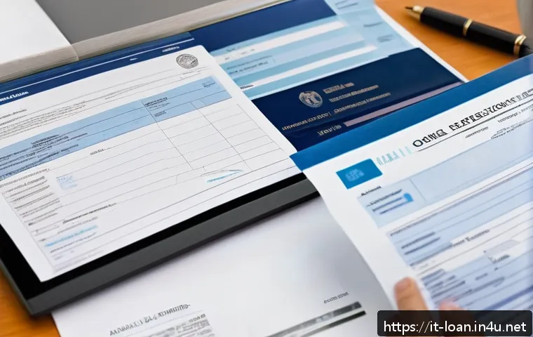 대출 담보로 필요한 서류 - A professional office scene showing a well-organized digital and paper dossier for a secured loan ap...